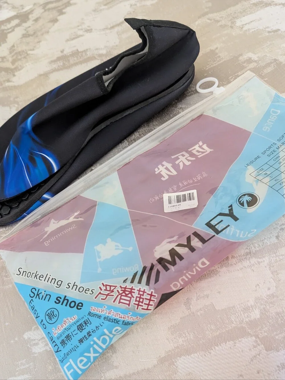 MYLEYON BLACK 🖤/BLUE 💙 FLAME ACCENT WATER-RESISTENT SLIP-ON SHOES